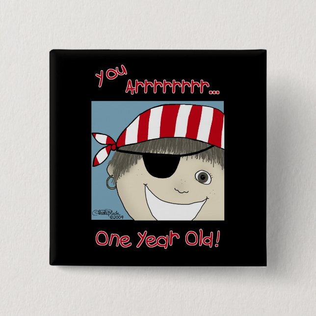 Pirate Boy one year old Button (Front)