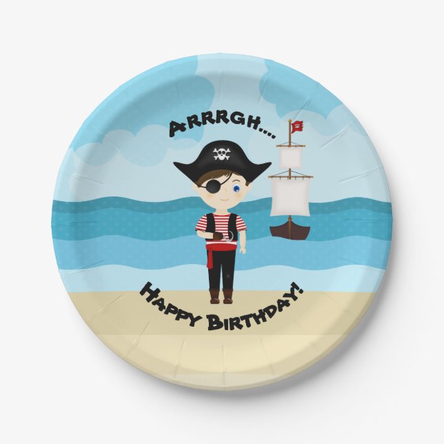 Pirate Boy Paper Plates (Front)
