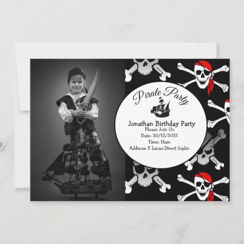 Pirate Boy Party Invitation