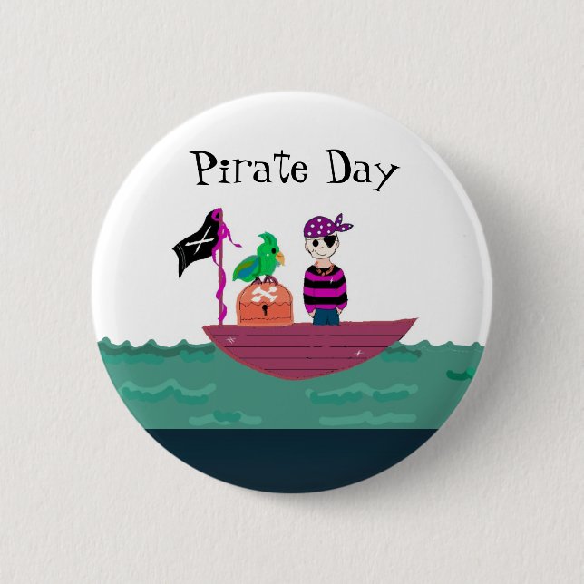 Pirate Boy Pinback Button (Front)