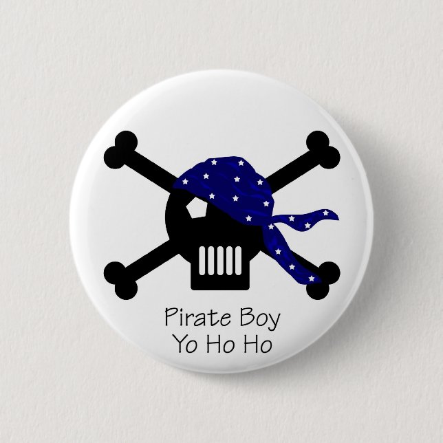 Pirate Boy Pinback Button (Front)