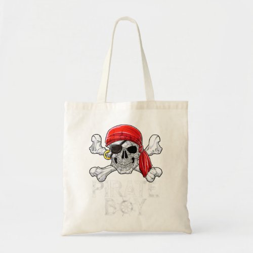 Pirate Boy T shirt Jolly Roger Flag Skull  Crossb Tote Bag