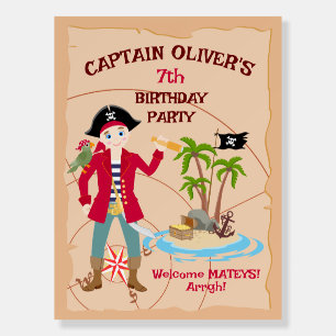 Pirate Boy Treasure Map Fun Birthday Party Foam Board