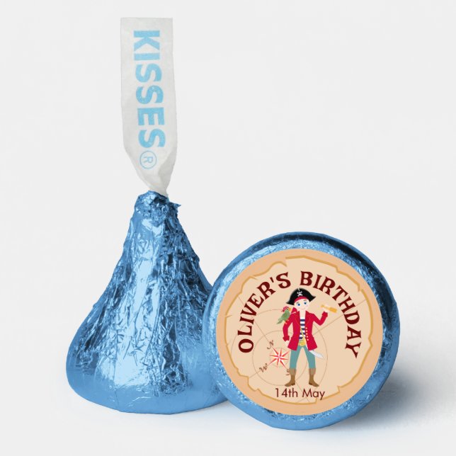 Pirate Boy Treasure Map Fun Birthday Party Hershey®'s Kisses® (Front)