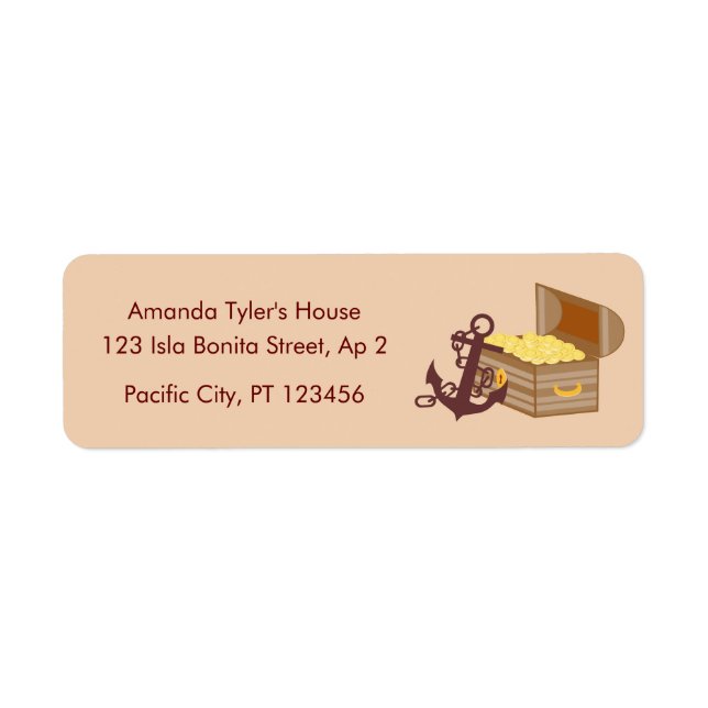 Pirate Boy Treasure Map Fun Birthday Party Label (Front)
