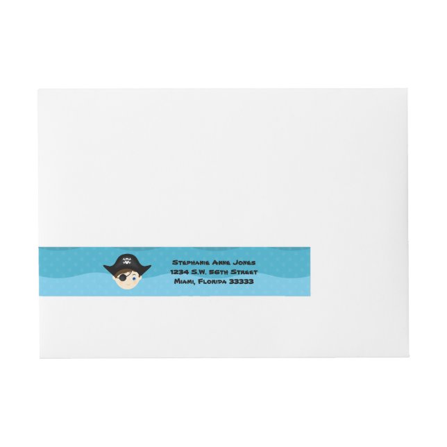 Pirate Boy Wrap Around Address Label (Front)