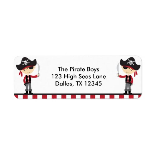 Pirate Boys Return Address Labels