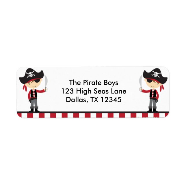 Pirate Boys Return Address Labels (Front)