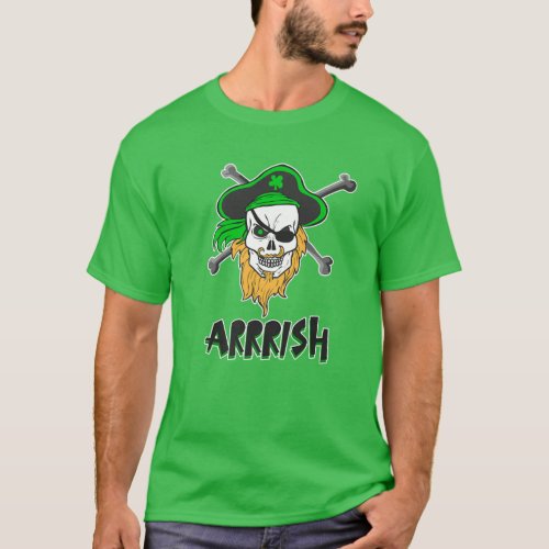 Pirate Boys St Patricks Day Ireland Pirate Skull T_Shirt