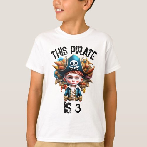 Pirate boys theme birthday party DIY age T_Shirt