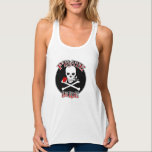 Pirate Bride Tank Top<br><div class="desc">Avast, ye lubbers! Shiver me timbers! What else would you wear to a pirate wedding ... A bewitchin' female jolly roger holdin' a pretty red rose in her delicate teeth. Makes a great gift for pirate lovers about to walk the plank or for your own pirate wedding. Even the most...</div>