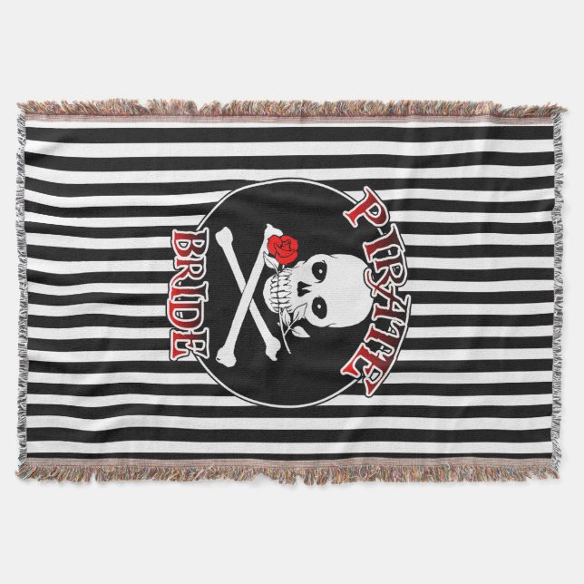 Pirate Bride Throw Throw Blanket (Front)