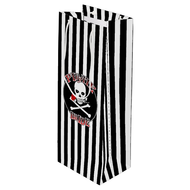 Pirate Bride Wine Gift Bag (Front Angled)