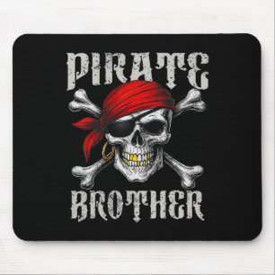 Pirate Brother Jolly Roger Flag And Skull Crossbon Mouse Pad