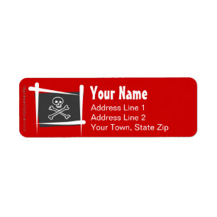 Pirate Brush Flag Label