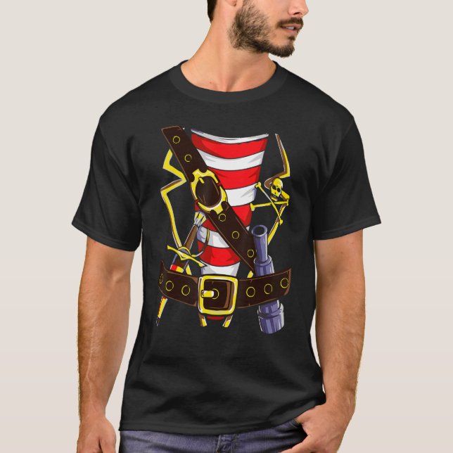 Pirate buccaneer costume Lazy Halloween Costume T-Shirt (Front)