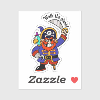 Pirate Capt. with Peg Leg Sticker