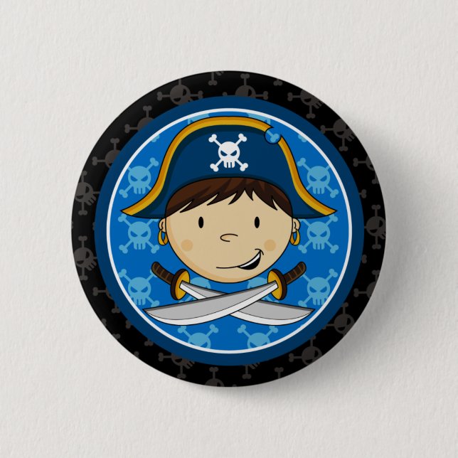 Pirate Captain Button Badge (Front)