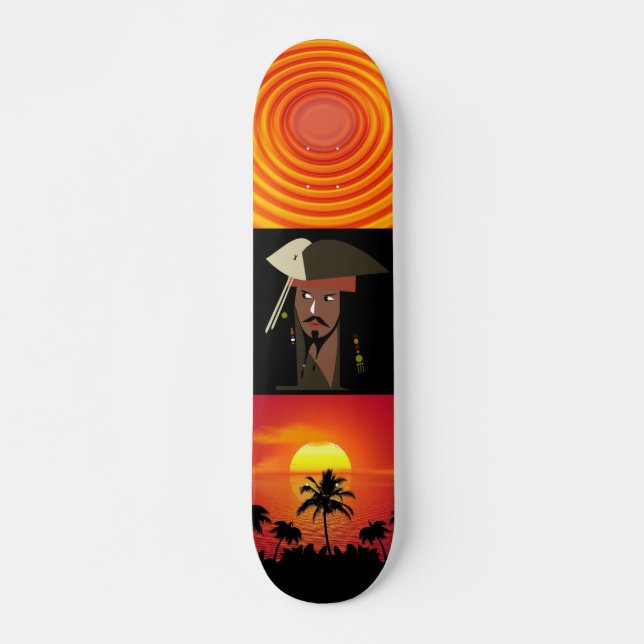 PIRATE CAPTAIN CARIBBEAN Skateboard, 7¾" Deck (Front)