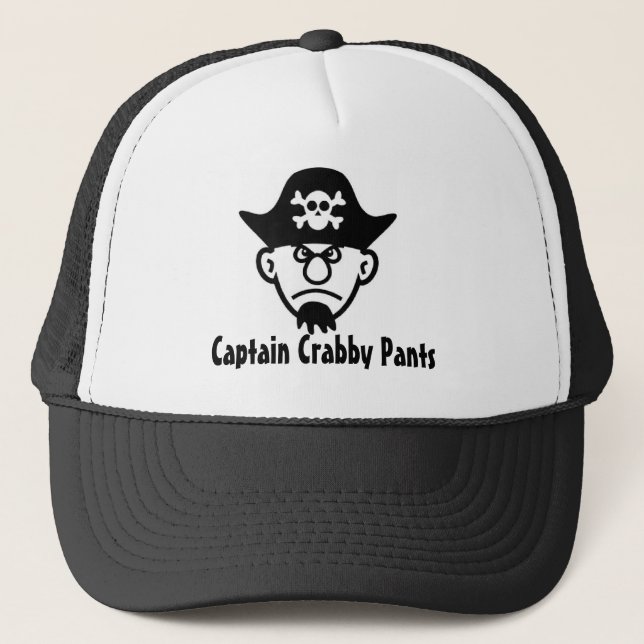 Pirate Captain Crabby Pants Trucker Hat (Front)