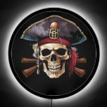 Pirate Captain Happy Skull  LED Sign<br><div class="desc">Caribbean Pirate  
a fantastic gifts and add a beautiful decoration to any pirate's room.</div>
