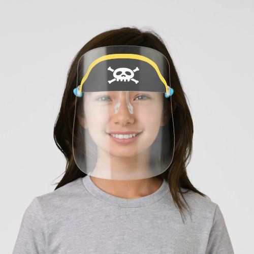Pirate Captain Hat Design Kids Face Shield