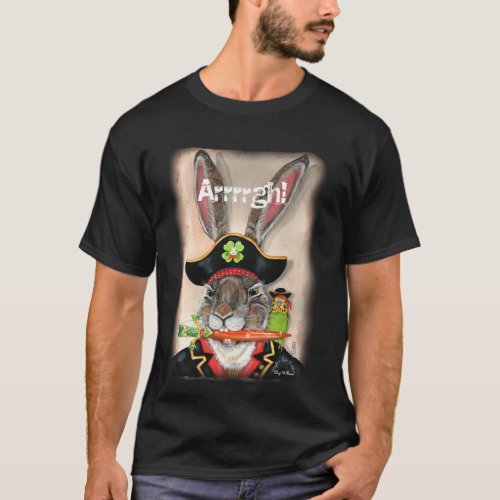 Pirate Captain Jack Rabbit Parakeet Animal Mens T_Shirt