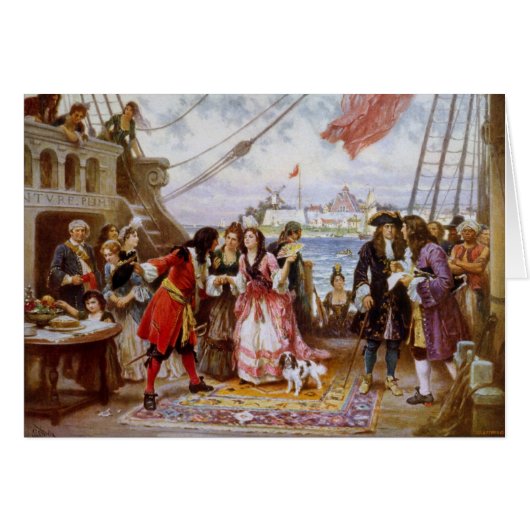Pirate Captain Kidd in NY Harbor Cards (Front Horizontal)