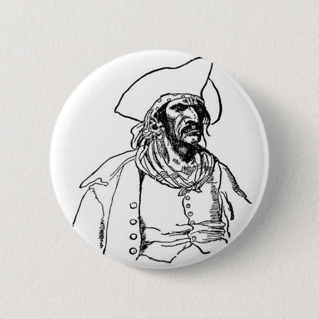 Pirate Captain Pinback Button (Front)