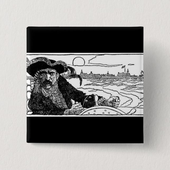 Pirate Captain Pinback Button (Front)