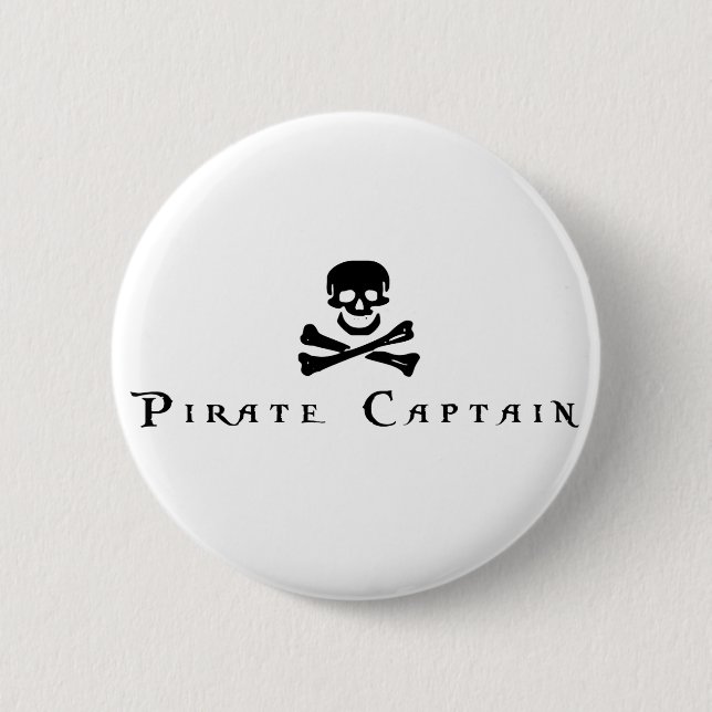 Pirate Captain Pinback Button (Front)