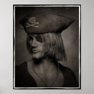 Pirate Captain Portrait - Antique Effect Poster