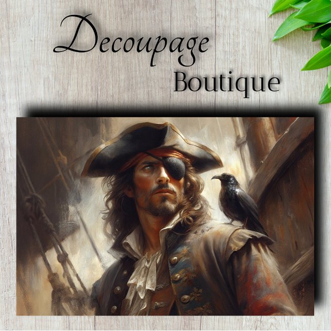 Pirate Captain Raven Decoupage Tissue Paper (Pirate Captain Raven Decoupage Tissue Paper)