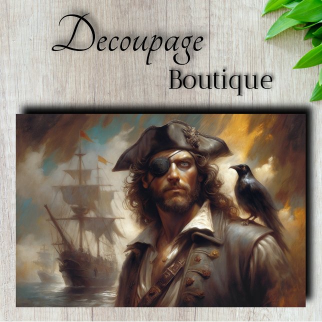 Pirate Captain Raven Decoupage Tissue Paper (Pirate Captain Raven Decoupage Tissue Paper)