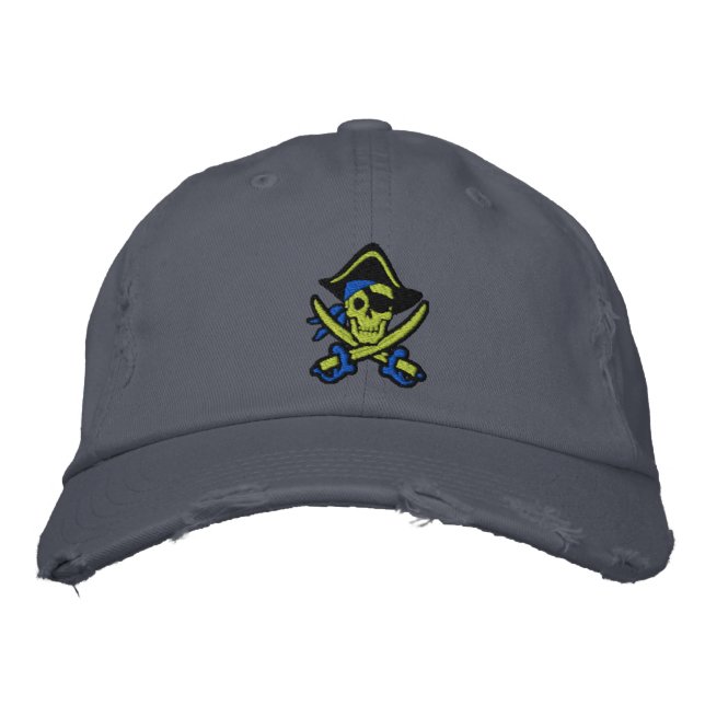 Pirate Captain Skull Embroidered Cap (Front)