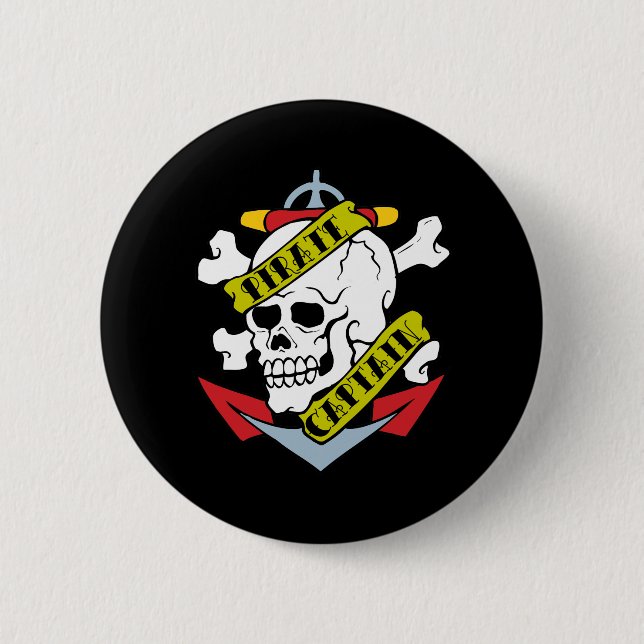 Pirate Captain Tattoo Button (Front)