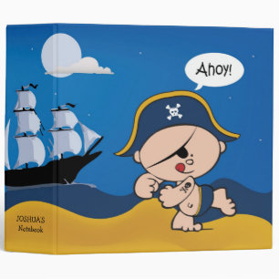 Pirate Captain with Ship Kids Binder