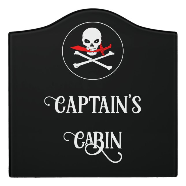 Pirate Captain's Cabin Door Door Sign (Large Crest Front)