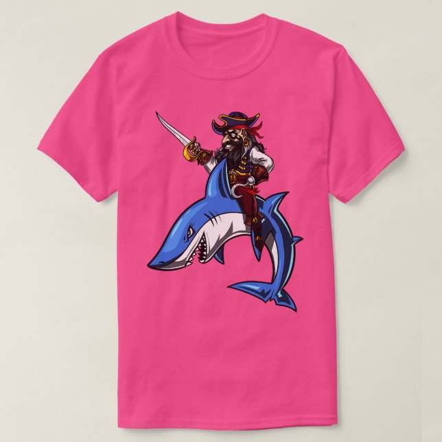 Pirate Captin Riding Ocean T-Shirt (Design Front)