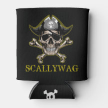 PIRATE CARRIBEAN  SKULL Crossbones Scallywag  Can