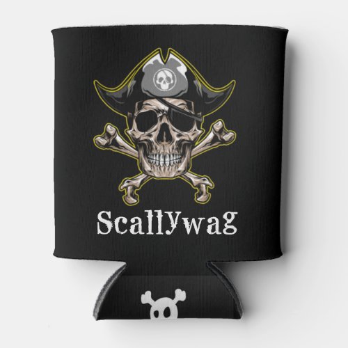 PIRATE CARRIBEAN  SKULL Scallywag  Can Cooler
