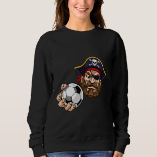 Pirate Cartoon Character Holding a Soccer Ball Sweatshirt