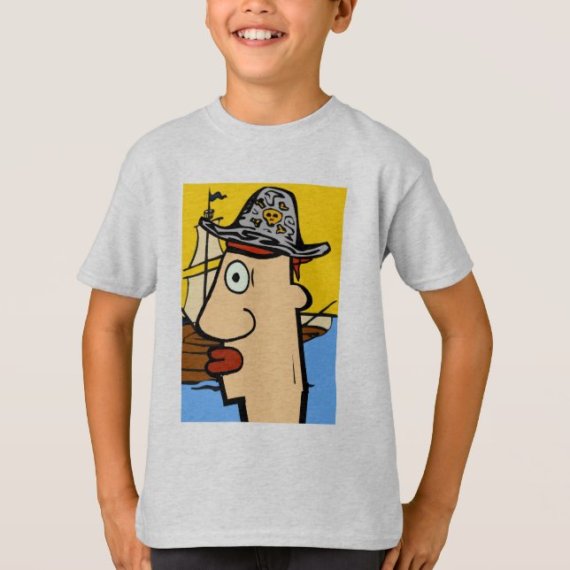 Pirate Cartoon Head T-Shirt (Front)
