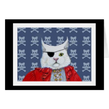 Pirate Cat Blank Card by goldersbug at Zazzle