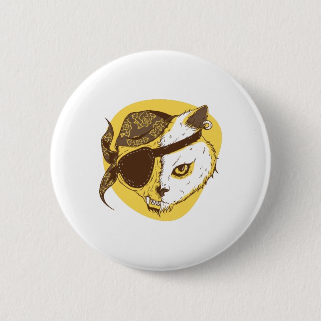 Pirate Cat Button (Front)