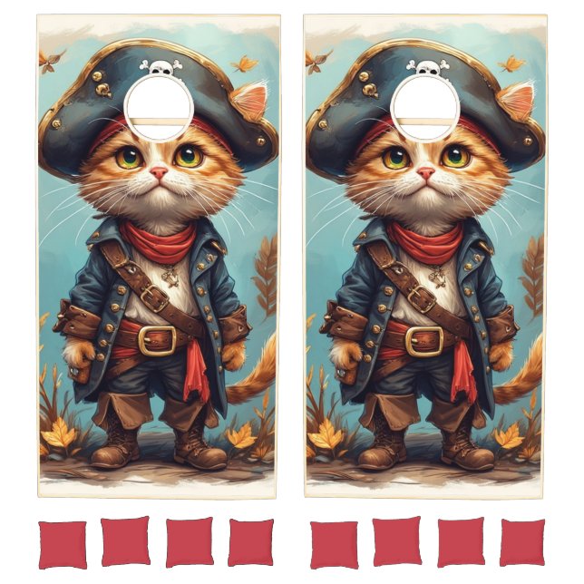 Pirate Cat Cornhole Set (Set)