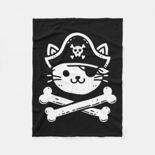 Pirate Cat Crossbones Cat Lover Cats Kitten Owner Fleece Blanket