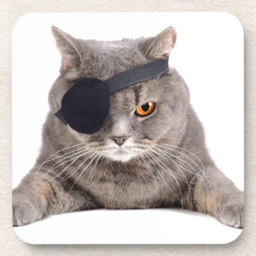 Pirate Cat Drink Coaster