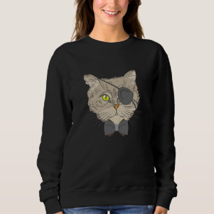 Pirate Cat  Eye Surgery Survivor Glaucoma Cataract Sweatshirt
