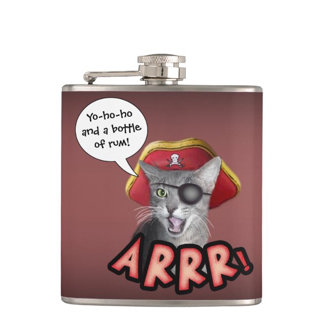 Pirate Cat Flask (Front)